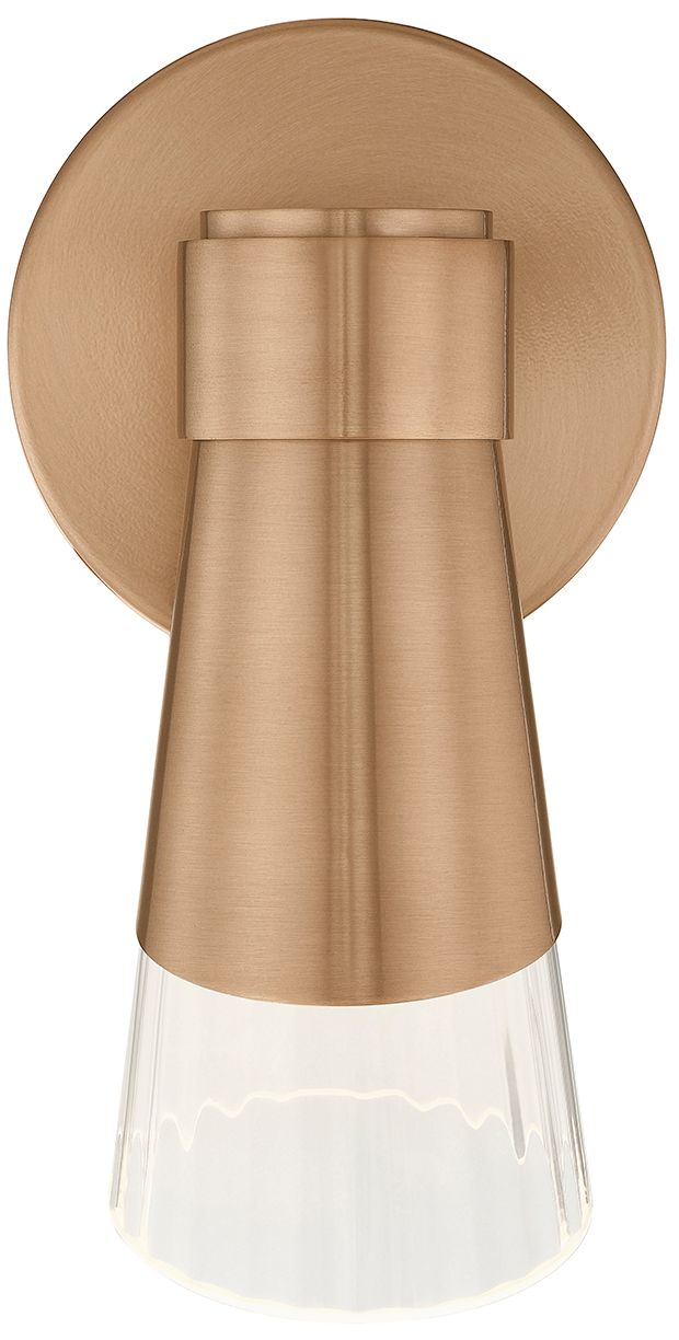 Image 6 Fusion Lugano 8.75" High Brushed Brass, Ribbed Clear LED Wall Sconce more views