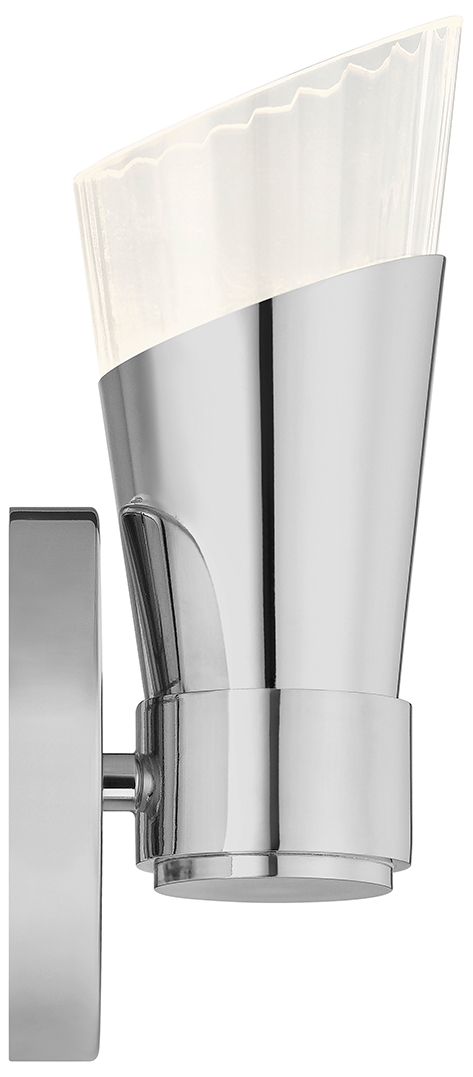 Image 4 Fusion Lugano 8.75" High Polished Chrome, Ribbed Clear LED Wall Sconce more views