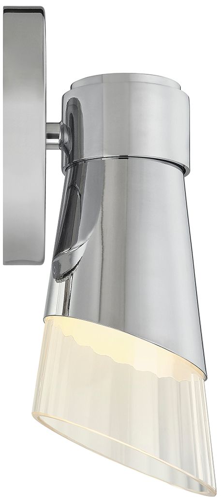 Image 7 Fusion Lugano 8.75" High Polished Chrome, Ribbed Clear LED Wall Sconce more views