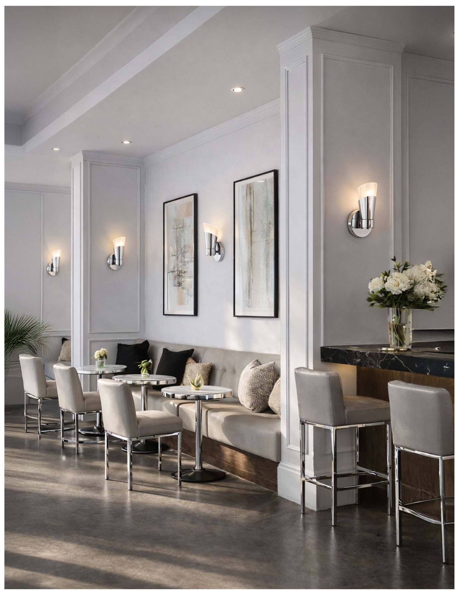 Fusion Lugano 8.75" High Polished Chrome, Ribbed Clear LED Wall Sconce