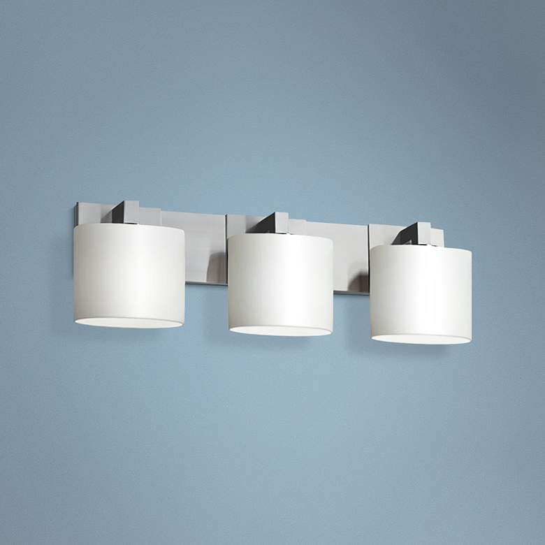 Image 1 Fusion Modular 28" Wide Brushed Nickel 3-Light Bath Light