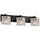 Fusion Modular - 3-Light Bath Bar - Oval Shade - Black - Glass Shade - LED