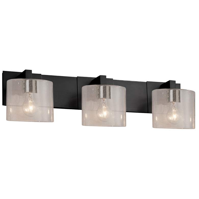 Image 1 Fusion Modular - 3-Light Bath Bar - Oval Shade - Black - Glass Shade