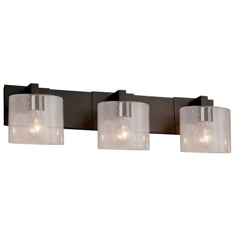 Image 1 Fusion Modular - 3-Light Bath Bar - Oval Shade -Bronze - Glass Shade