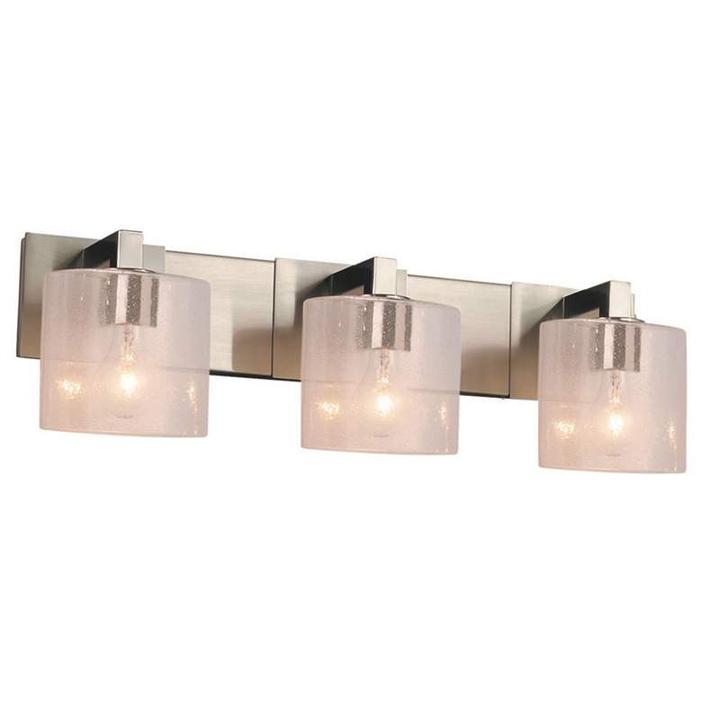 Image 1 Fusion Modular - 3-Light Bath Bar - Oval Shade - Nickel - Glass Shade - LED