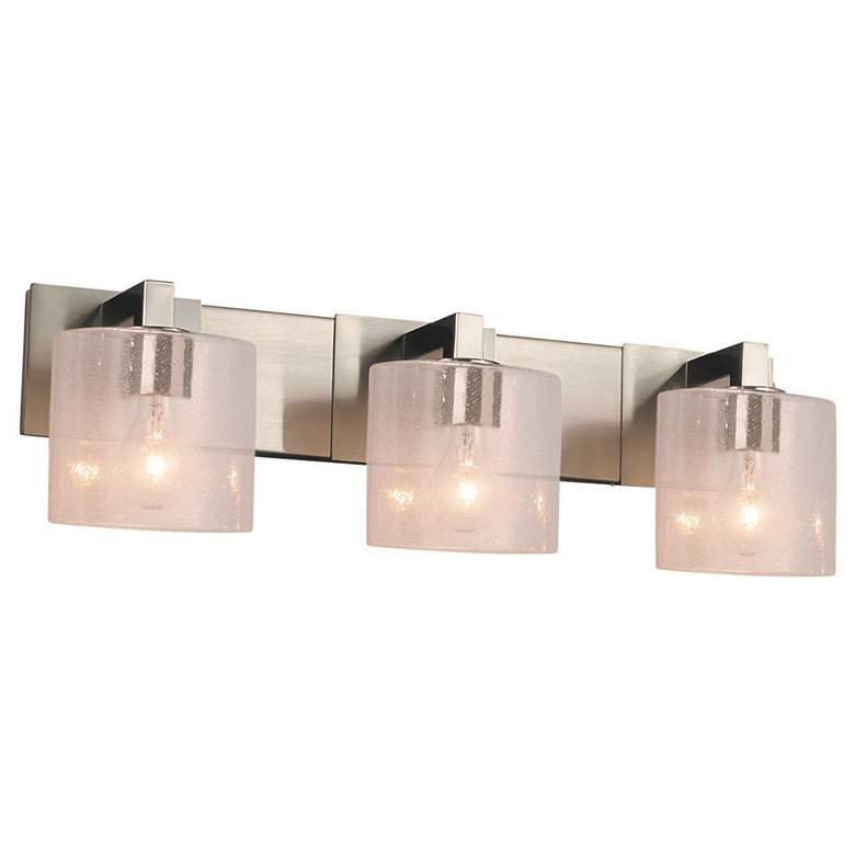 Image 1 Fusion Modular - 3-Light Bath Bar - Oval Shade - Nickel - Glass Shade