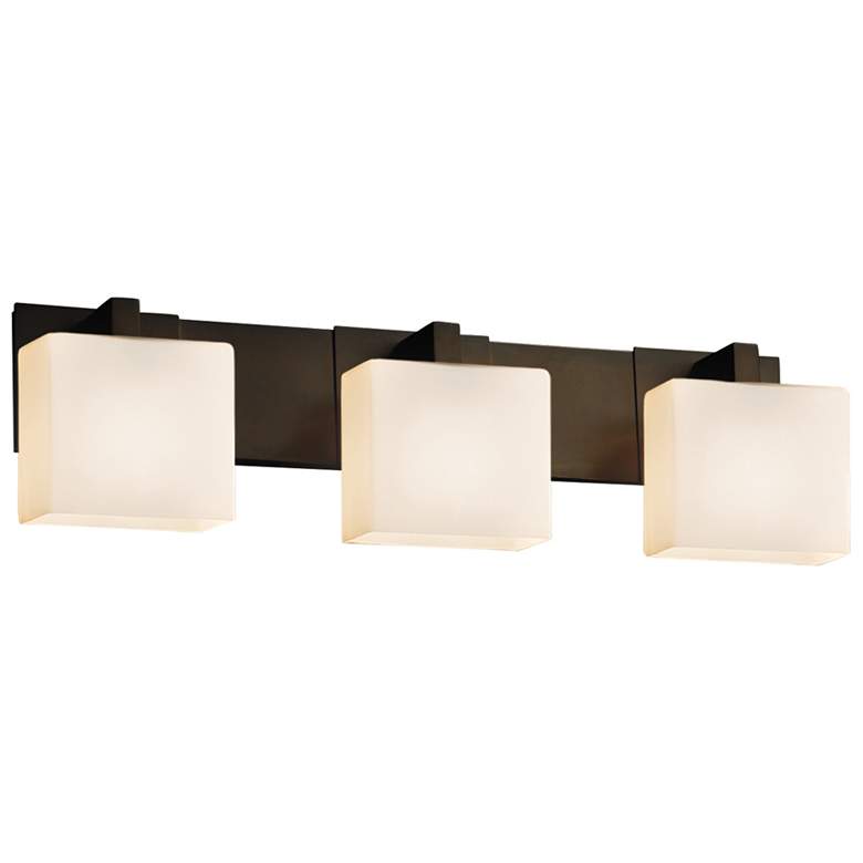 Image 1 Fusion - Modular 3-Light LED Rectangular Bath Bar - Opal - Bronze