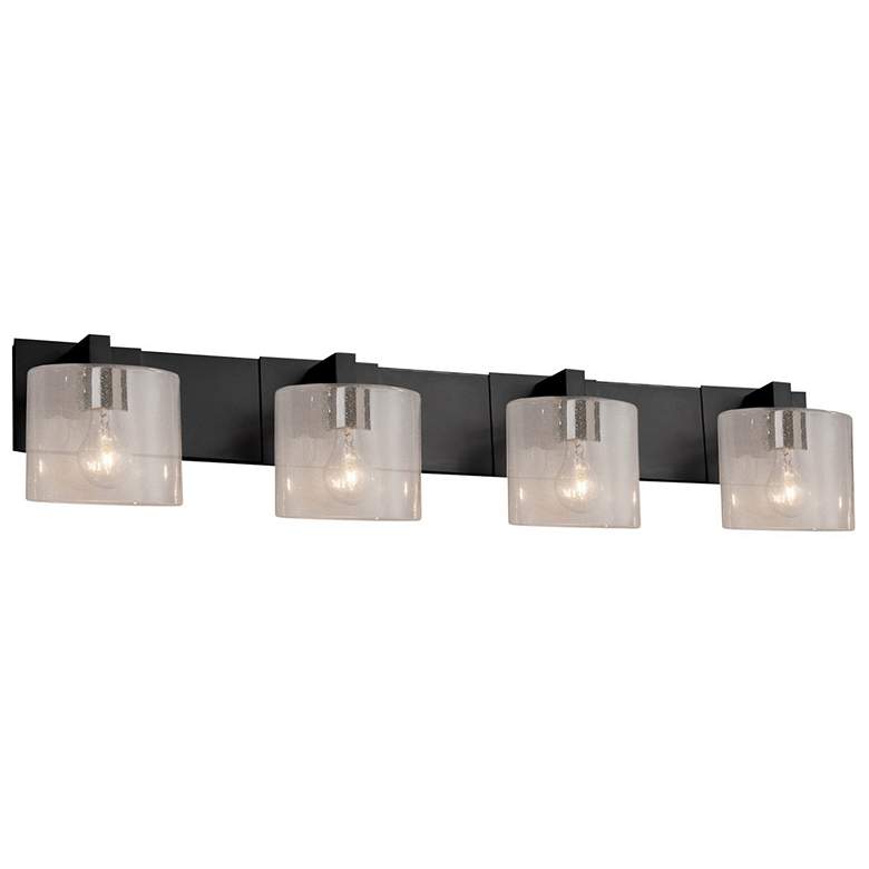 Image 1 Fusion Modular 35 1/4" Wide Matte Black 4-Light Bath Light