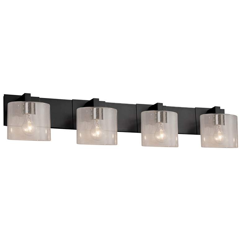 Image 1 Fusion Modular - 4-Light Bath Bar - Oval Shade - Black - Glass Shade - LED