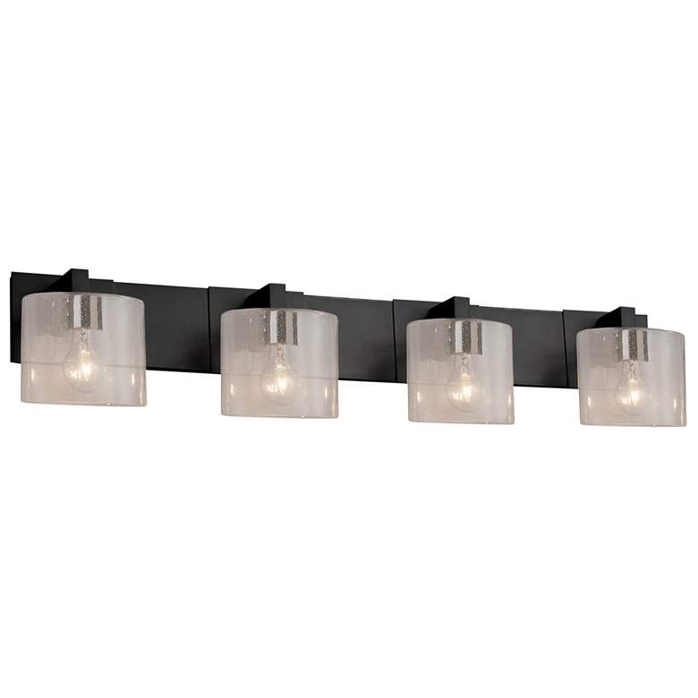 Image 1 Fusion Modular - 4-Light Bath Bar - Oval Shade - Black - Glass Shade - LED