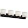 Fusion - Modular 4-Light LED Oval Bath Bar - Opal - Matte Black