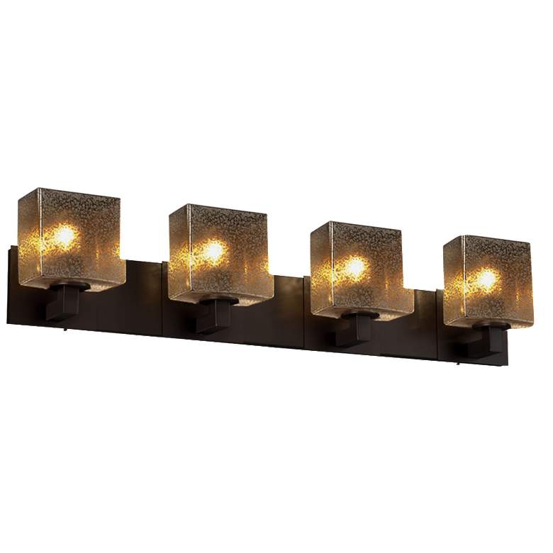 Image 1 Fusion - Modular 4-Light LED Rectangular Bath Bar - Glass - Bronze