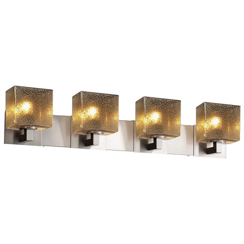 Image 1 Fusion - Modular 4-Light Rectangular Bath Bar - Glass - Nickel