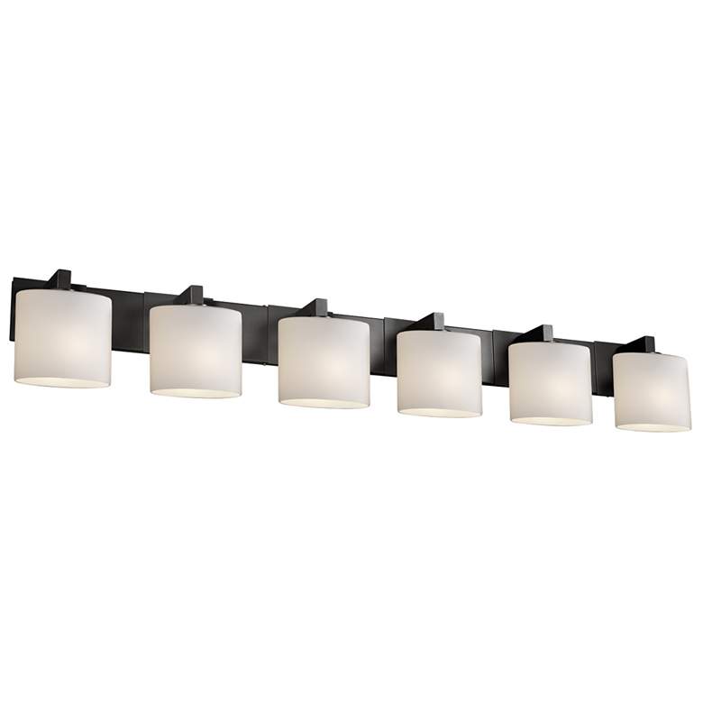 Image 1 Fusion Modular 55 1/2"W Matte Black 6-Light LED Bath Light