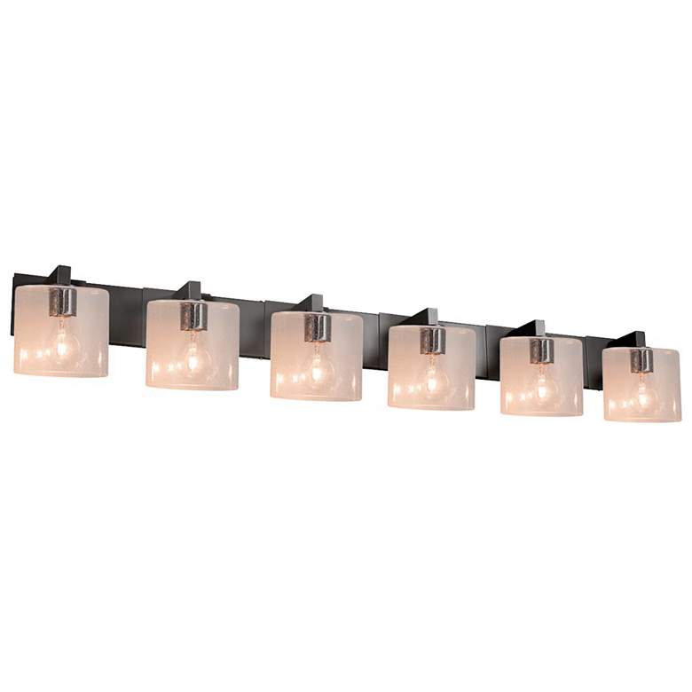 Image 1 Fusion Modular 6-Light Bath Bar - Oval Shade - Black - Seeded - LED