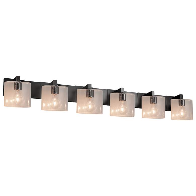 Image 1 Fusion Modular 6-Light Bath Bar - Oval Shade - Black - Seeded