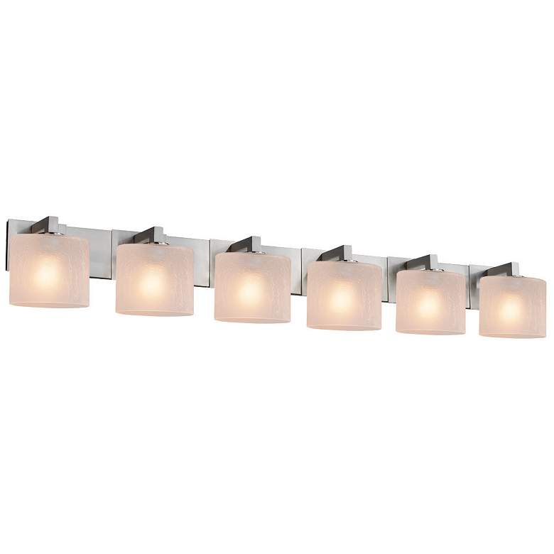 Image 1 Fusion Modular 6-Light Bath Bar - Oval Shade - Nickel - Frosted - LED