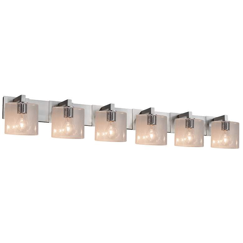 Image 1 Fusion Modular 6-Light Bath Bar - Oval Shade - Nickel - Seeded - LED