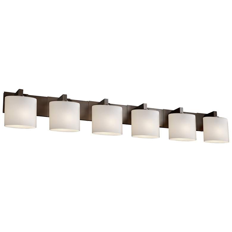 Image 1 Fusion - Modular 6-Light LED Oval Bath Bar - Opal - Bronze
