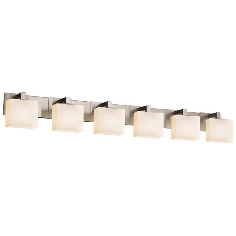 Image 1 Fusion - Modular 6-Light LED Rectangular Bath Bar - Opal - Nickel