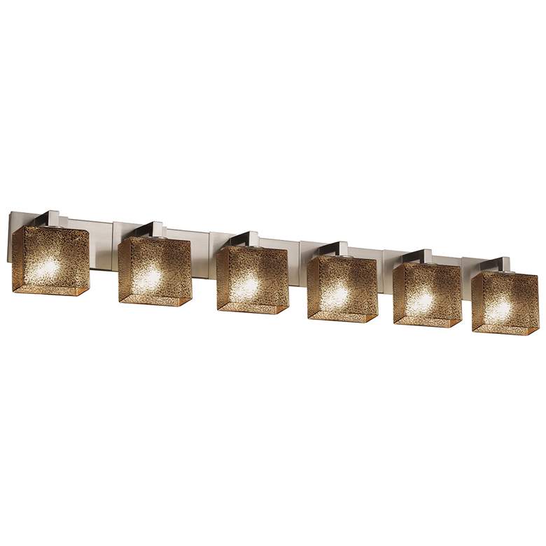 Image 1 Fusion - Modular 6-Light Rectangular Bath Bar - Glass - Nickel