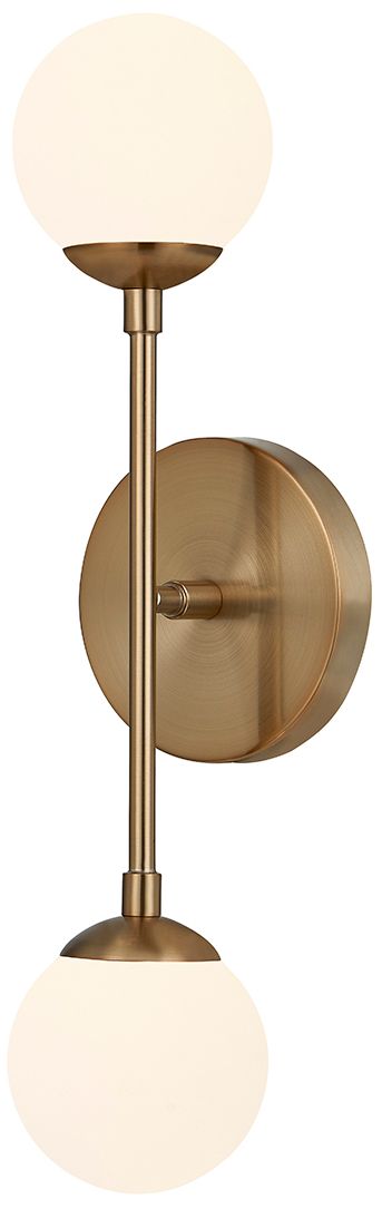 Image 2 Fusion Noho 16.5" High 2-Light Brushed Brass, Etched Opal Wall Sconce more views