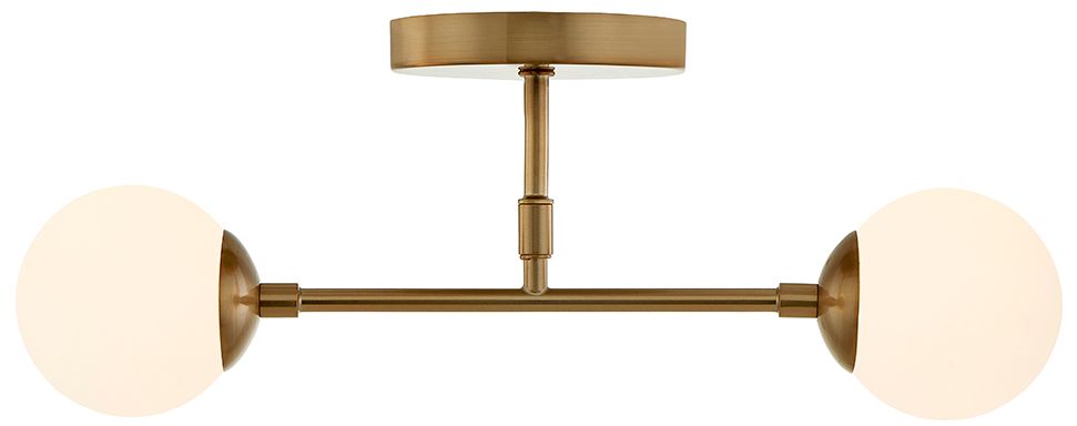 Image 3 Fusion Noho 16.5" Wide 2-Light Brushed Brass, Etched Opal Semi-Flush more views
