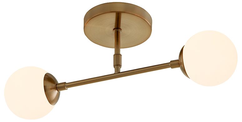 Image 4 Fusion Noho 16.5" Wide 2-Light Brushed Brass, Etched Opal Semi-Flush more views