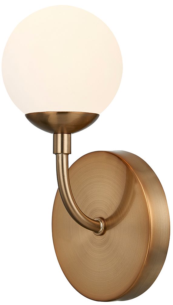 Image 2 Fusion Noho 9" High Brushed Brass, Etched Opal Wall Sconce more views