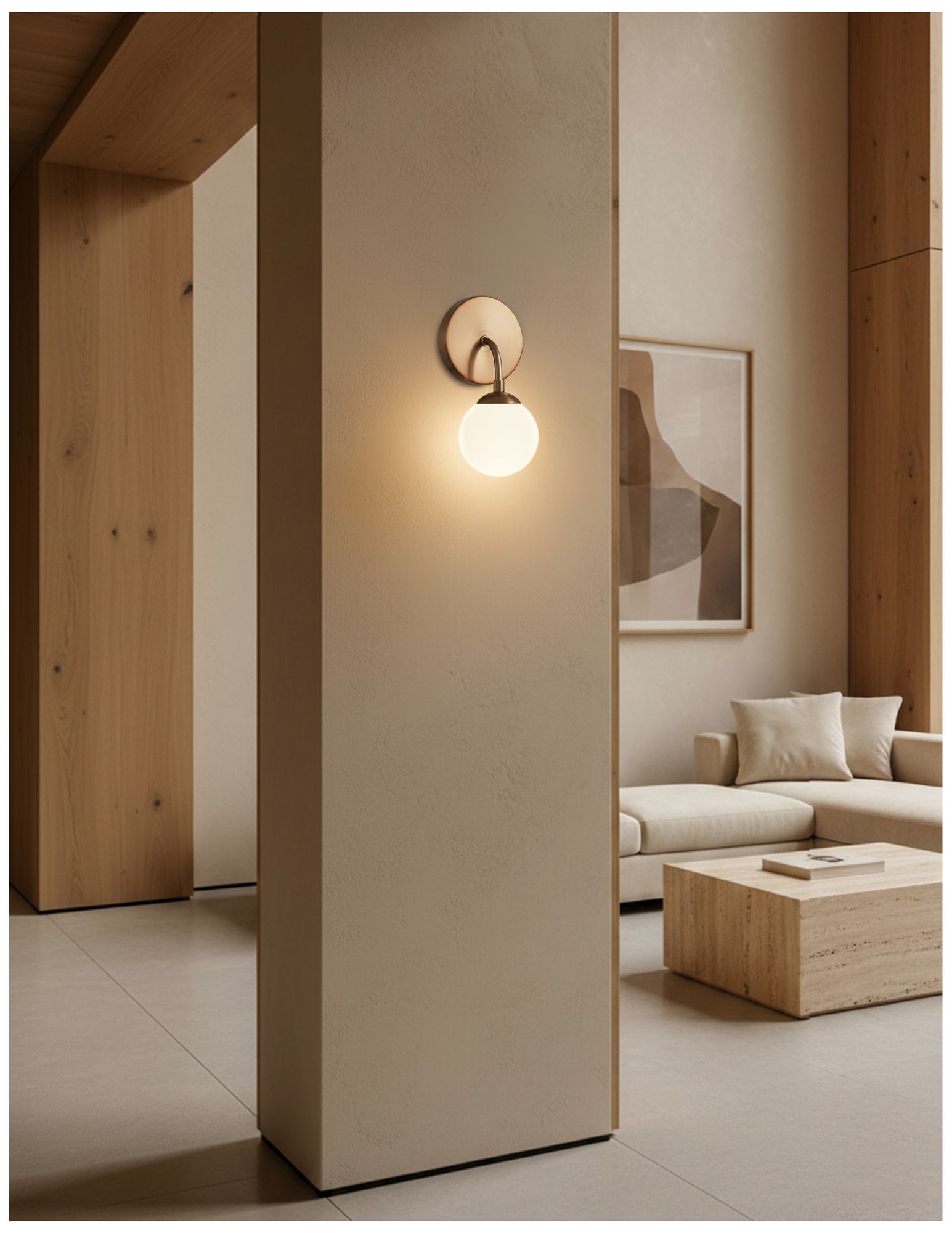 Image 6 Fusion Noho 9" High Brushed Brass, Etched Opal Wall Sconce more views
