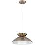 2_Fusion Noreen 14.25" Wide Brushed Brass Pendant With Opal Glass Shade
