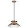 Fusion Noreen 14.25" Wide Brushed Brass Pendant With Opal Glass Shade