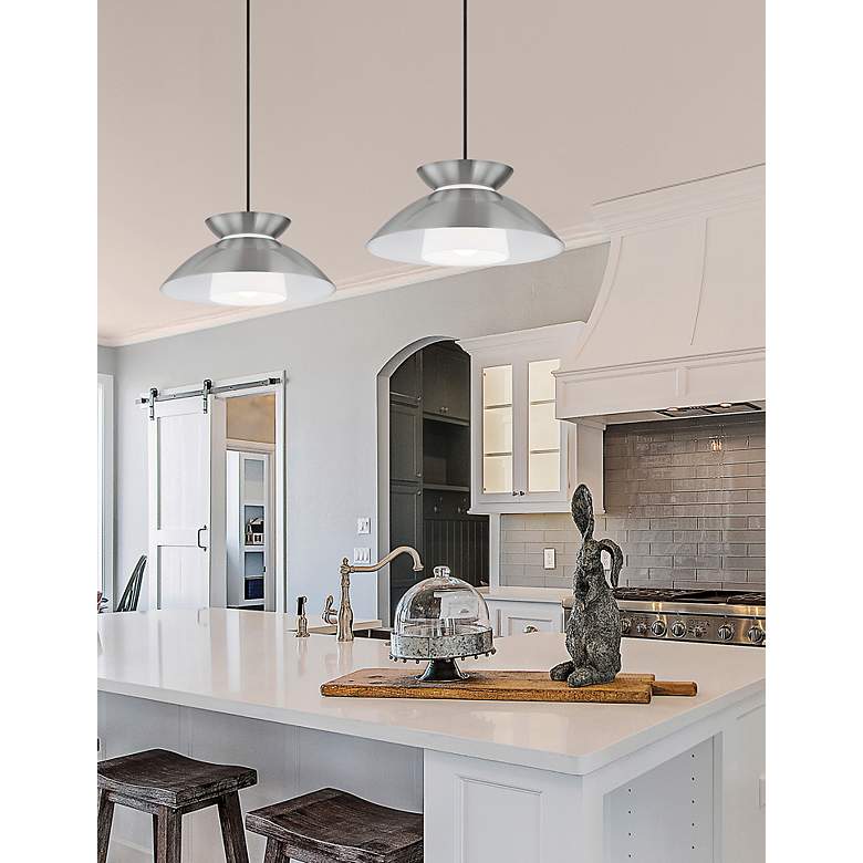Image 4 Fusion Noreen 14 1/4" Wide Brushed Nickel Pendant Light more views