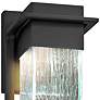 Fusion Pacific 12" High Rain Glass Black LED Outdoor Wall Light