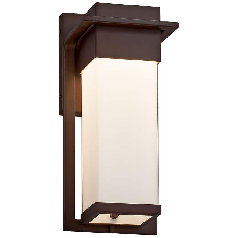 Image 1 Fusion Pacific 12"H Opal Glass Bronze LED Outdoor Wall Light