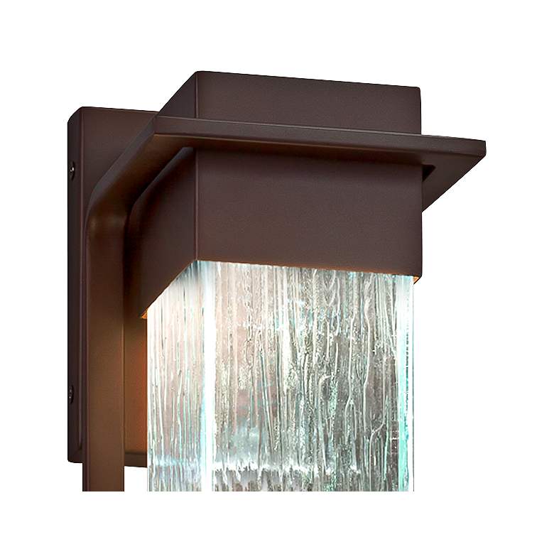 Image 2 Fusion Pacific 12"H Rain Glass Bronze LED Outdoor Wall Light more views