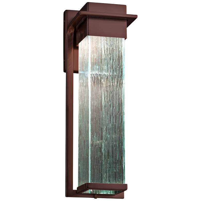Image 1 Fusion Pacific 16.5" High Rain Glass Bronze LED Outdoor Light