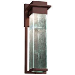 Fusion Pacific 16.5&quot; High Rain Glass Bronze LED Outdoor Light