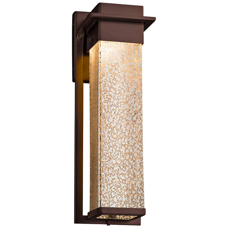 Image 1 Fusion Pacific 16 1/2" High Glass Bronze LED Outdoor Wall Light