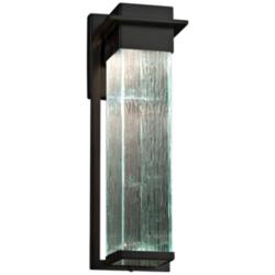 Fusion Pacific 16 1/2&quot; High Rain Glass Black LED Outdoor Wall Light