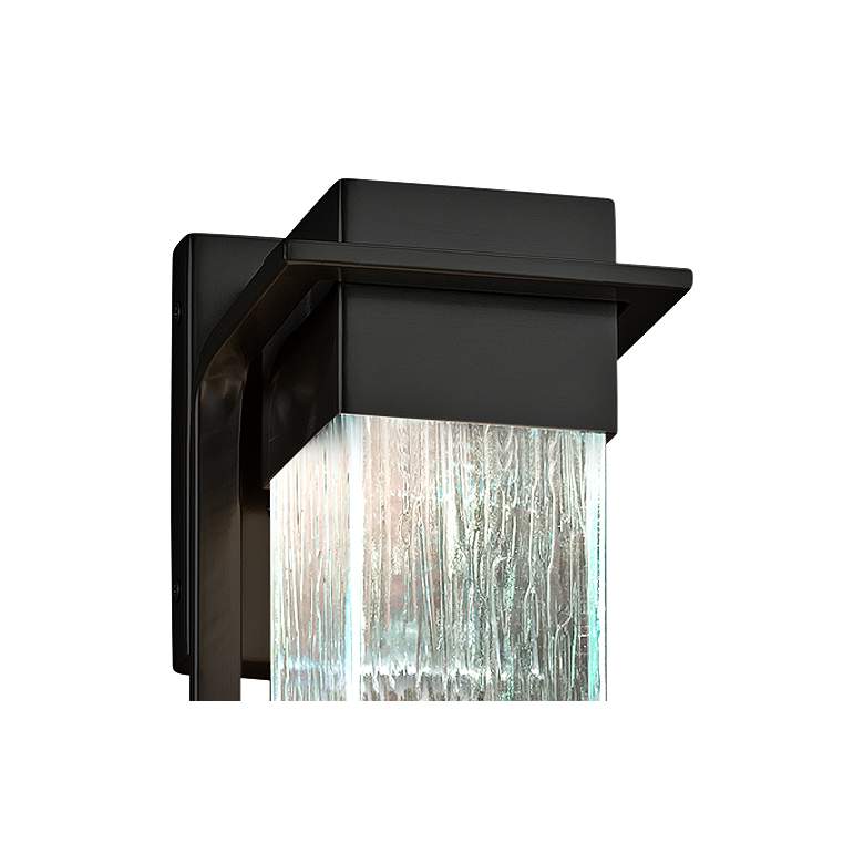 Image 2 Fusion Pacific 16 1/2" High Rain Glass Black LED Outdoor Wall Light more views