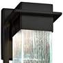 Fusion Pacific 16 1/2" High Rain Glass Black LED Outdoor Wall Light