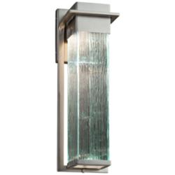 Fusion Pacific 16 1/2&quot; High Rain Glass Modern LED Outdoor Wall Light