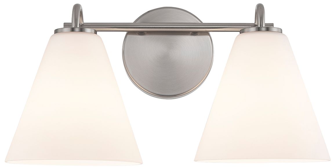 Image 2 Fusion Pavia 15.75" Wide 2-Light Brushed Nickel, Opal Bath/Vanity more views