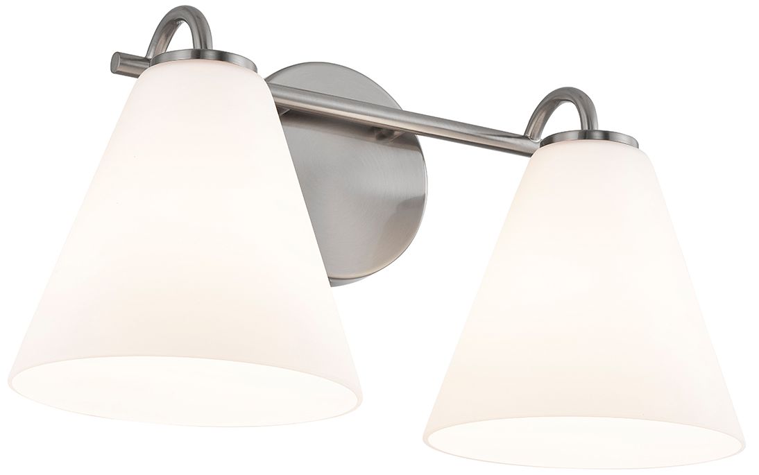 Image 3 Fusion Pavia 15.75" Wide 2-Light Brushed Nickel, Opal Bath/Vanity more views