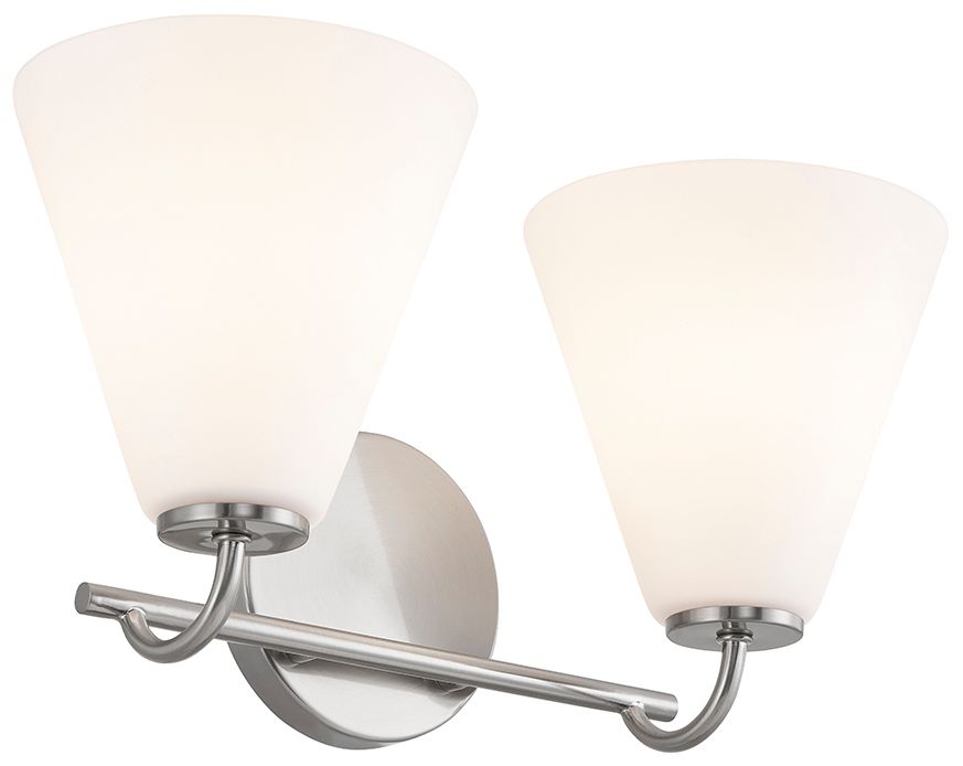 Image 4 Fusion Pavia 15.75" Wide 2-Light Brushed Nickel, Opal Bath/Vanity more views