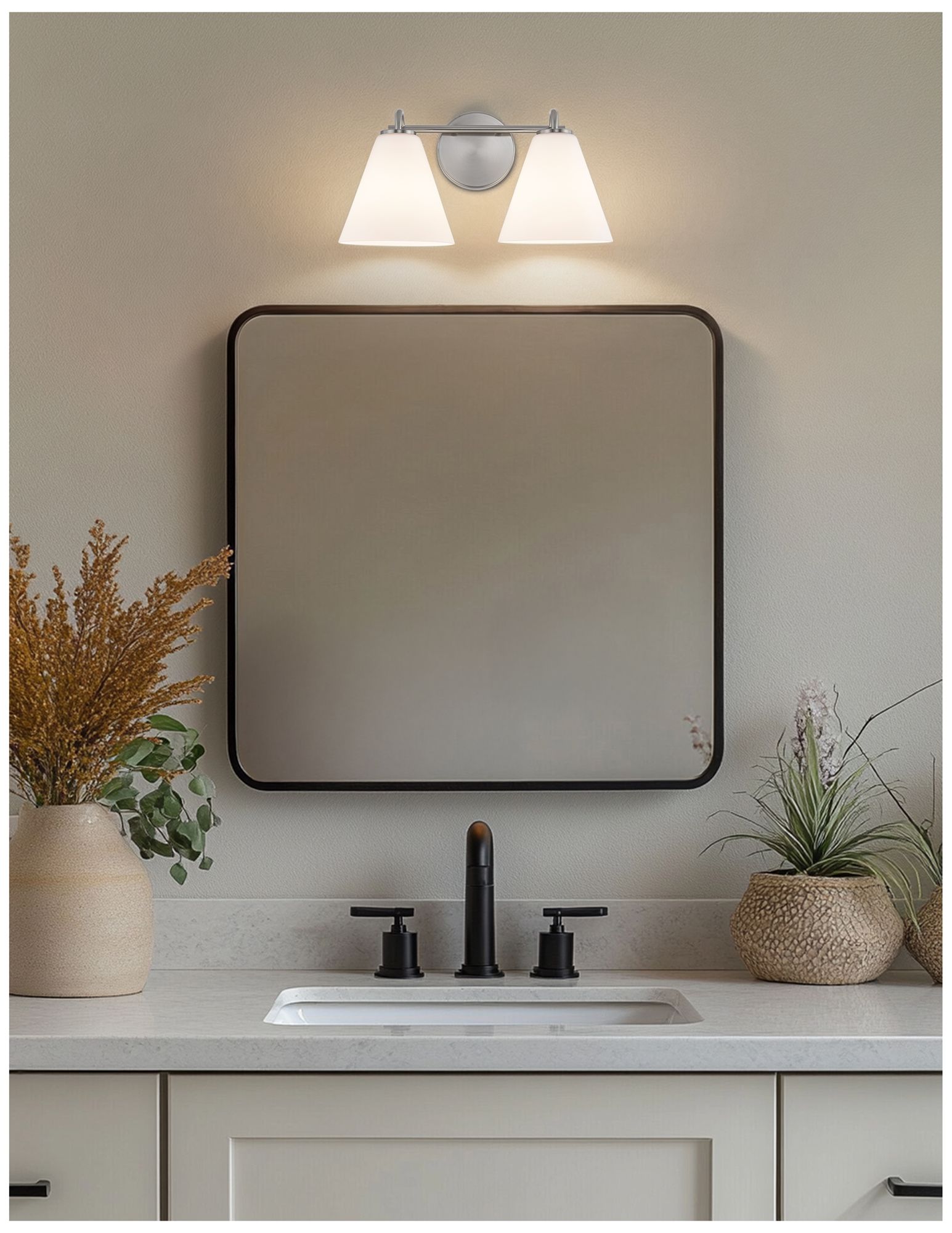 Image 6 Fusion Pavia 15.75" Wide 2-Light Brushed Nickel, Opal Bath/Vanity more views