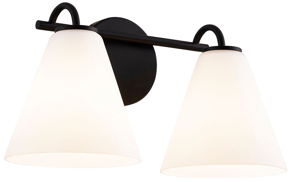 Image 2 Fusion Pavia 15.75" Wide 2-Light Matte Black, Opal Bath/Vanity more views