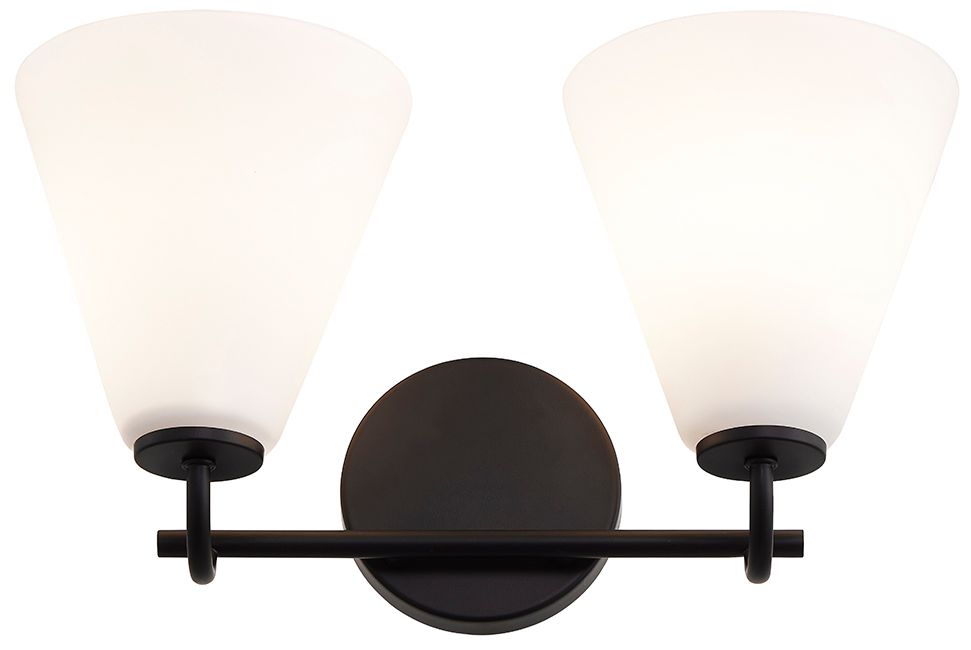 Image 4 Fusion Pavia 15.75" Wide 2-Light Matte Black, Opal Bath/Vanity more views