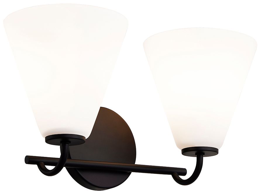 Image 5 Fusion Pavia 15.75" Wide 2-Light Matte Black, Opal Bath/Vanity more views